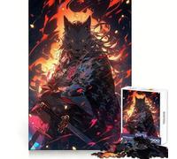 Wolf Samurai Oni Hard Jigsaw Puzzle for Adults 1000 Pieces Focus Enhance Restful Activity Smooth Cut Winter Gift (50x75cm)