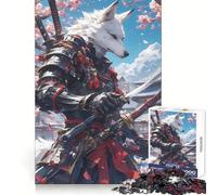 Wolf Samurai Under Sakura 1000 Piece Jigsaw Puzzles for Teenagers Jigsaw Cognitive Workout Calm Leisure Ideal Fit Winter Gift (38x26cm)
