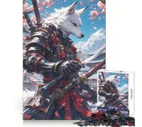 Wolf Samurai Under Sakura Jigsaw for Teenagers 1000 Pieces Mind Recall Soft Distraction Firm Interlock Holiday Treat (50x75cm)
