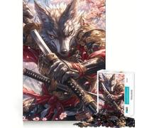 Wolf Samurai Warrior 1000 Jigsaw Puzzle Mental Fun Game Seamless Fit Precise Pieces Relaxing Indoor Group Activity (38x52cm)