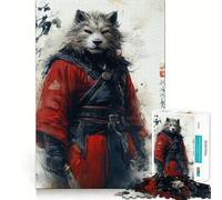 Wolf Samurai Warrior 1000-piece Puzzle for Teenagers Focus Memory Game Professional Grade Cutting Relaxing Indoor Group Activity (38x52cm)