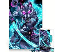 Wolf Samurai Warrior Adults 1000 Piece Jigsaw Puzzle Recall Fun Play Premium Laser Cut Quality Quiet Time Mind Exercise at Home (38x52cm)
