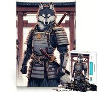 Wolf Samurai Warrior Japanese 1000 Piece Jigsaw Brain Skill Game High Precision Die Cut Fascinating Hobby for Idle Moments (38x52cm)