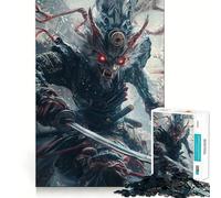 Wolf Samurai Warrior Jigsaw for Adults1000 Pieces Mind Boost Game Seamless Fit Precise Pieces Relaxing Indoor Group Activity (50x75cm)