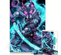 Wolf Samurai Warrior Jigsaw for Teenagers1000 Pieces Mental Boost Game Burr Free Clean Cut Pieces Easy to Learn Family Enjoyment (38x26cm)