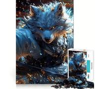 Wolf Samurai Warrior with Katana 1000 Piece Jigsaws for Adults Think Training Play Tight Lock No Loose Pieces Unique Gift for Stress Relief (38x26cm)