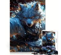 Wolf Samurai Warrior with Katana Jigsaw Puzzles for Adults 1000 Piece Mental Exercise Mindful Leisure Snug Lock (38x52cm)