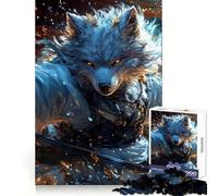 Wolf Samurai Warrior with Katana Jigsaw Puzzles for Adults 1000 Piece Mental Exercise Mindful Leisure Snug Lock (50x75cm)