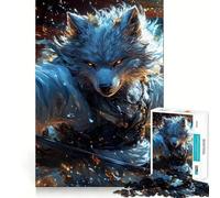 Wolf Samurai Warrior with Katana Jigsaws 1000 Pieces for Adults Memory Boost Game Professional Grade Cutting Heartwarming Gathering Activity (38x52cm)