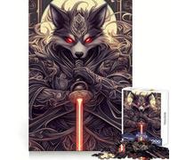 Wolf Samurai with Red Lightsaber for Adults 1000 Piece Puzzle Think Training Serene Escape Defined Edges Creative Gift (38x52cm)
