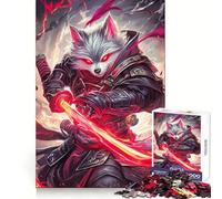 Wolf Samurai with Red Sword 1000 Pieces Jigsaws Adults Puzzles Gifts Mind Power Casual Relaxation Secure Lock Xmas Present (38x26cm)
