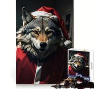 Wolf Santa Funny 1000 Pieces Jigsaw Puzzles for Teenagers Think Training Mindful Escape Defined Edges Seasonal Gift (38x26cm)