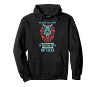 Wolf Scars Strength Quote Resilience Survivor Graphic Pullover Hoodie