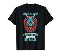 Wolf Scars Strength Quote Resilience Survivor Graphic T-Shirt