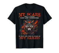 Wolf Scars Strength Quote Resilience Survivor Graphic T-Shirt