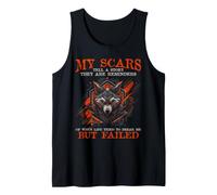 Wolf Scars Strength Quote Resilience Survivor Graphic Tank Top