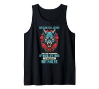 Wolf Scars Strength Quote Resilience Survivor Graphic Tank Top
