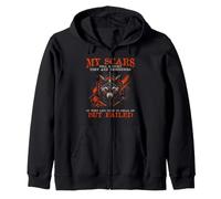 Wolf Scars Strength Quote Resilience Survivor Graphic Zip Hoodie