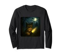 Wolf Scary Horror Night Flashlight Halloween Ghost Long Sleeve T-Shirt
