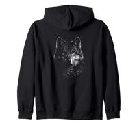 Wolf shadow wild and wolf in a spirit portrait Zip Hoodie