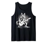 Wolf Shredding Electric Guitar Rock Music Artwork Tank Top