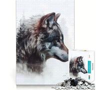 Wolf Silent Prowler 1000 Piece Adult Puzzles Mental Focus Game High Accuracy Cutting Craft Bonding Activity for Loved Ones (38x26cm)