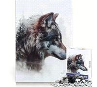 Wolf Silent Prowler Jigsaw Puzzles for Teenagers 1000 Focus Ability Relaxed Leisure Interlock Well Best Gift (38x52cm)