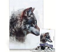 Wolf Silent Prowler Jigsaw Puzzles for Teenagers 1000 Pieces Clear Recall Leisure Activity Flawless Cut Best Gift (38x26cm)