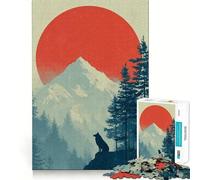 Wolf Silhouette Mountain Landscape Artr 1000 Piece Jigsaws for Adults Think Training Play Tight Lock No Loose Pieces Unique Gift for Stress Relief (50x75cm)