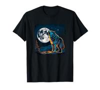 Wolf - Silhouette of a Wolf Against a Full Moon T-Shirt