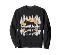 Wolf Silhouette Pine Trees Vintage Lone Alpha Women Men Kids Sweatshirt