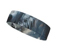 Wolf Sitting in The Snow Sweatbands for Men, Lightweight Sports Headband for Women, Breathable Elastic Hairband for Running, Athletic, Washing Face, Workouts, Yoga, Daily Use