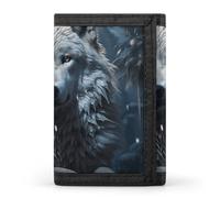 Wolf Sitting in The Snow Wallet Men's Trifold Wallet And Coin Pocket Slim Card Holder Wallet for Men Money Clip