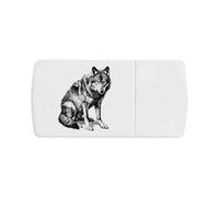 'Wolf Sitting' Pill Box with Tablet Splitter (PI00034385)
