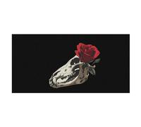 Wolf Skull And Rose Lightweight Beach Towel Quick Dry Swimming Towels Absorbent for Travel Vacation Present