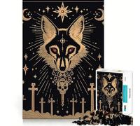 Wolf Skull Crosses 1000 Piece Jigsaws for Adults Mental Improve Play Laser Cut for Flawless Fit Family Fun Night Activity (38x26cm)