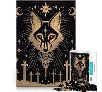 Wolf Skull Crosses Adult Jigsaw1000 Pieces Mental Recall Game High Accuracy Cutting Craft Quiet Time Mind Exercise at Home (50x75cm)