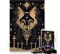 Wolf Skull Crosses Jigsaw Puzzles for Teenagers 1000 Pieces Brain Wellness Mind Calming Fun Perfect Lock (38x26cm)
