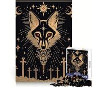 Wolf Skull Crosses Teenager Jigsaw Puzzles 1000 Pieces Memory Power Soothing Hobby Seamless Fit Cozy Xmas Gift (38x52cm)
