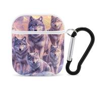 Wolf Snow Mountains Sunset Slim Compatible with Airpod Case Protective Hard Cover Skin Shockproof