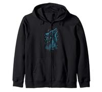 Wolf Soundwave Music Fusion Design Zip Hoodie