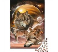Wolf Space Fantasy 1000 Pc Extra-thick Cardboard Premium Jigsaw Puzzle Teen Fans 12-18 Hard Difficult Challenge Fun Present 38x26cm/1000pcs