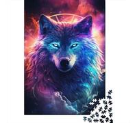 Wolf Spaces Planet Sky Galaxy Puzzle Relax Challenge Toy Premium Cardboard Jigsaw Puzzle for Adult Children 1000pcs (38x26cm)