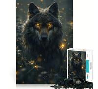 Wolf Sparks Jigsaw Puzzle1000 Pieces Thinking Skill Game Seamless Fit Precise Pieces Family Fun Night Activity (38x26cm)