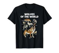 Wolf Species Chart Wolves of the World Wildlife Graphic T-Shirt