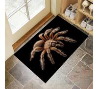 Wolf Spider Door Mats Indoor, Machine Washable Soft Doormats, Dirt Trapper Door Mat, Super Absorbent Entrance Rug, Photography Style Non-Slip Floor Mats For Inside (60 X 90 Cm, Black)