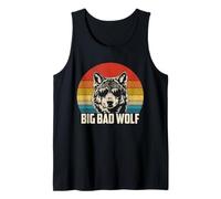 Wolf Spirit Big and Bad Wolf Wolf Pack Funny Wolves Retro Tank Top