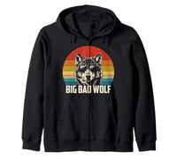 Wolf Spirit Big and Bad Wolf Wolf Pack Funny Wolves Retro Zip Hoodie