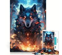 Wolf Spirit Guardian 1000 Piece Teenager Puzzles Cognitive Train Game Zero Gap Compact Fun for Family Game Time (38x52cm)