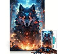 Wolf Spirit Guardian Jigsaw Puzzle 1000 Piece Mental Fun Game No Gap Tight Fitting Design for Family Gatherings (50x75cm)